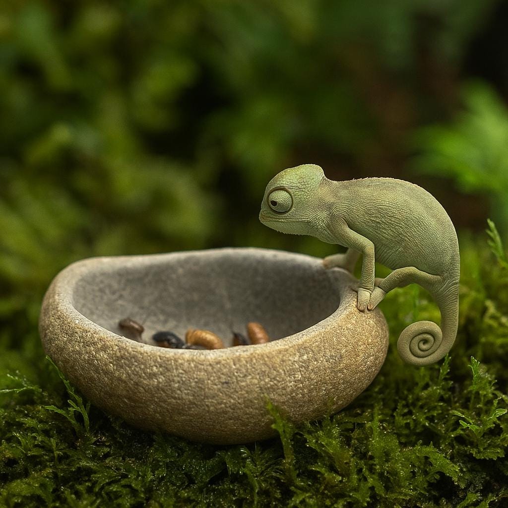 Chameleon Water Drip Bowl Natural Stone Dish For Baby Chams – natural stone terrarium accessory – product detail