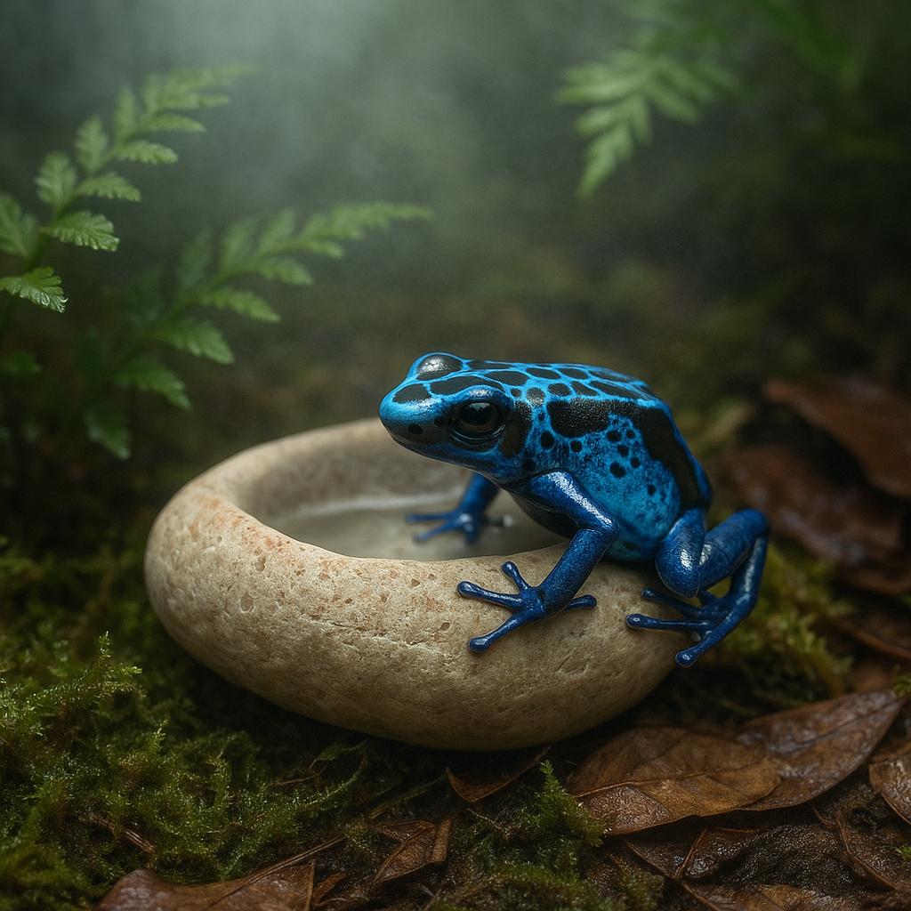 Natural River Stone Dart Frog Water Dish – natural stone terrarium accessory – product detail