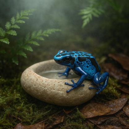 Natural River Stone Dart Frog Water Dish – natural stone terrarium accessory – product detail