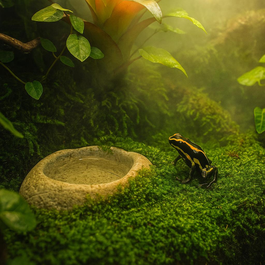 Natural River Stone Dart Frog Water Dish – natural stone terrarium accessory – product detail