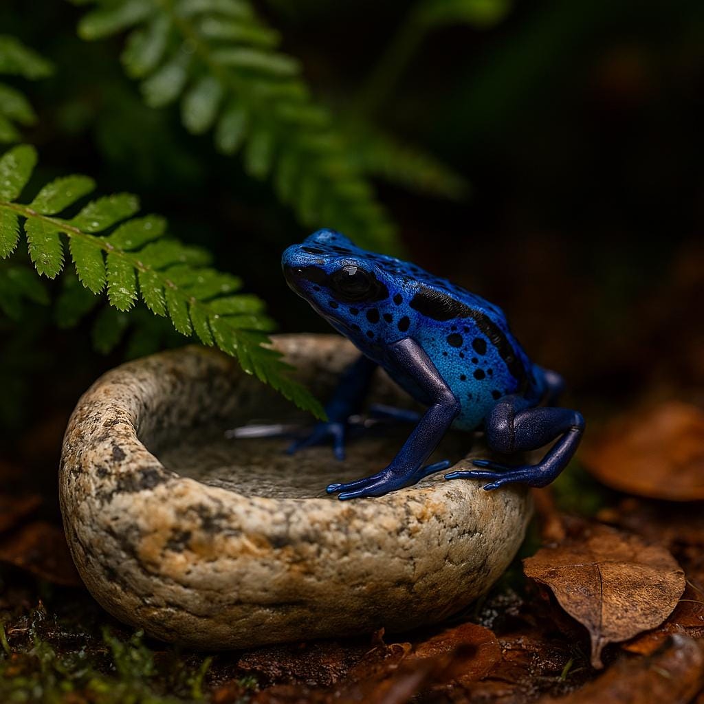 Natural River Stone Dart Frog Water Dish – natural stone terrarium accessory – alternate view
