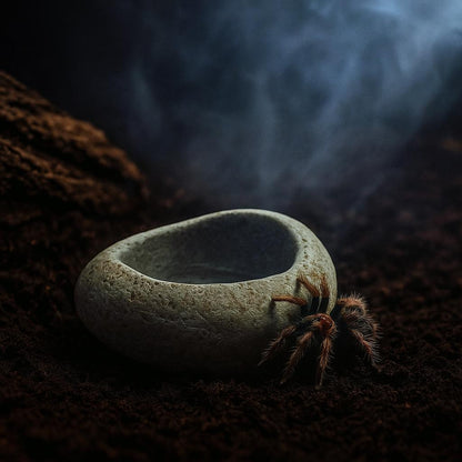 Natural Stone Baby Tarantula Water Dish – natural stone terrarium accessory – alternate view