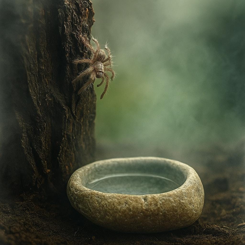 Natural Stone Baby Tarantula Water Dish – natural stone terrarium accessory – alternate view