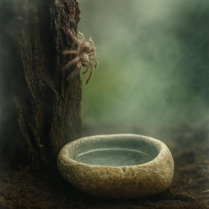 Natural Stone Baby Tarantula Water Dish – natural stone terrarium accessory – alternate view