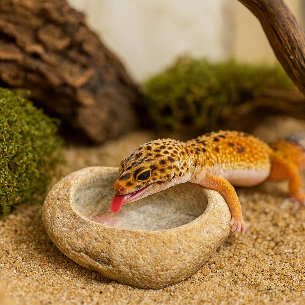 Natural Stone Reptile Feeding Bowl – natural stone terrarium accessory – alternate product view