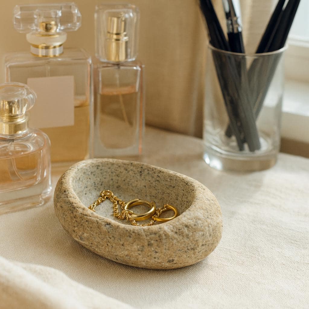 Natural Stone Jewelry Dish – natural stone mindful home accent – alternate view