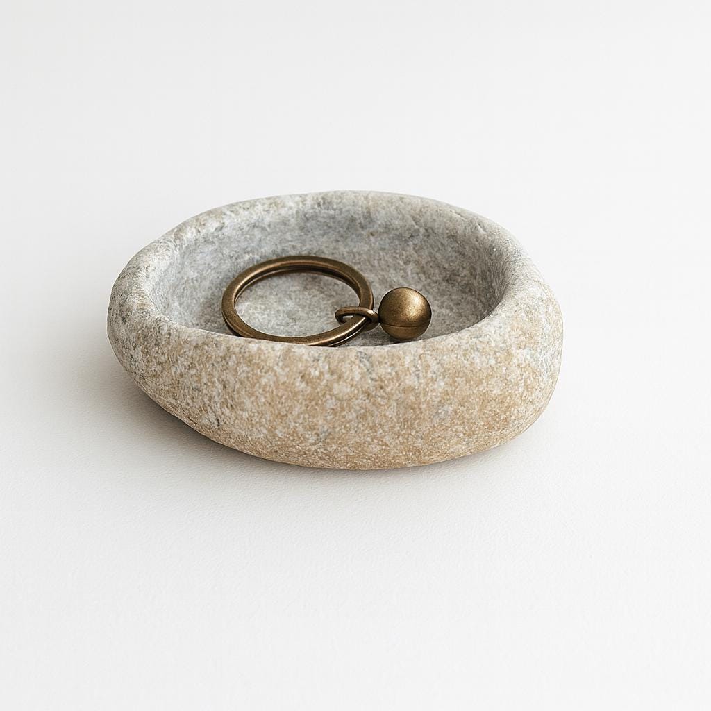 Natural Stone Jewelry Dish – natural stone mindful home accent – alternate view