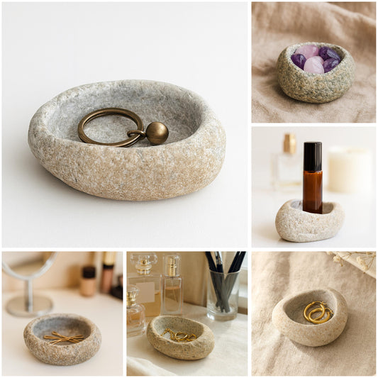 Natural Stone Jewelry Dish – natural stone mindful home accent – primary product view