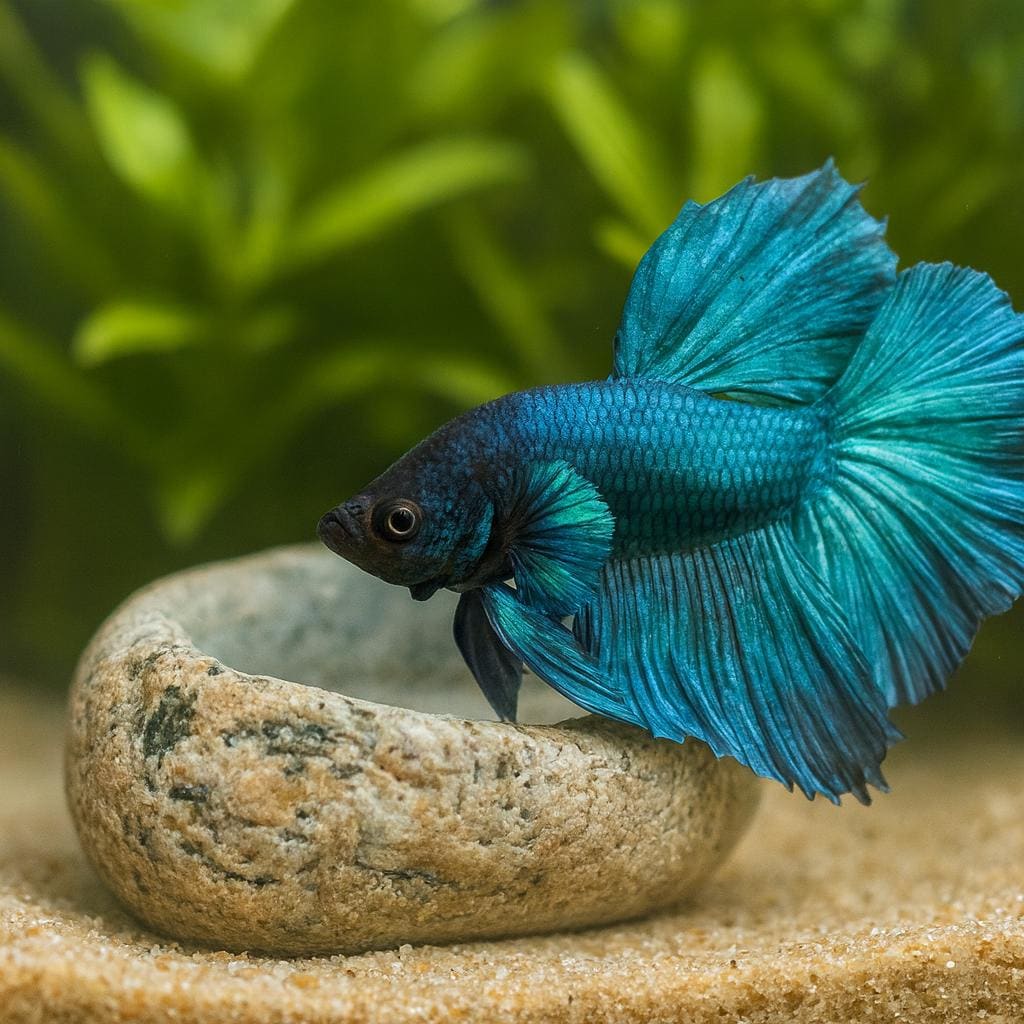 Aquarium Shrimp Cave Feeding Bowl – natural stone aquarium accessory – product detail