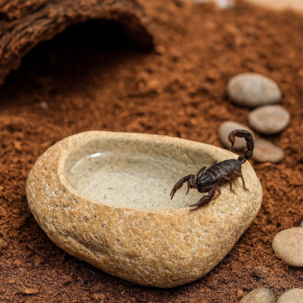Natural Stone Insect & Tarantula Water Dish – natural stone terrarium accessory – product detail