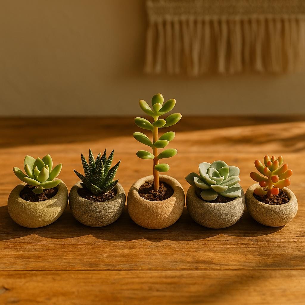 Succulent Planter – natural stone planter or floral display – alternate view