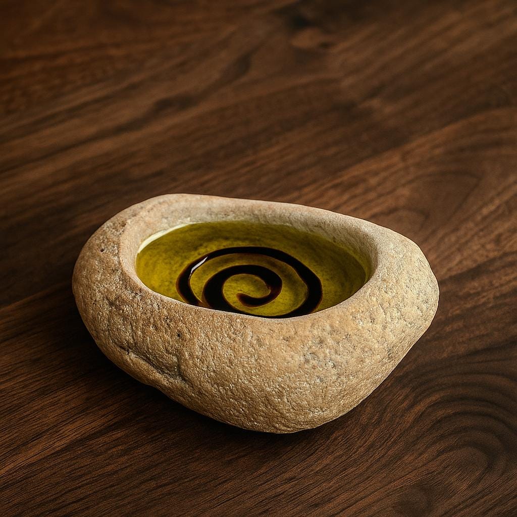 Natural Stone Dip Bowl – natural stone kitchen and dining accessory – detail view