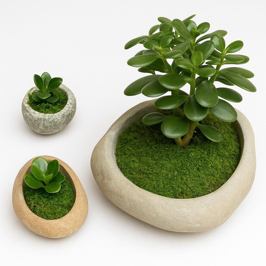 Natural Stone Planter Set – natural stone planter or floral display – product detail