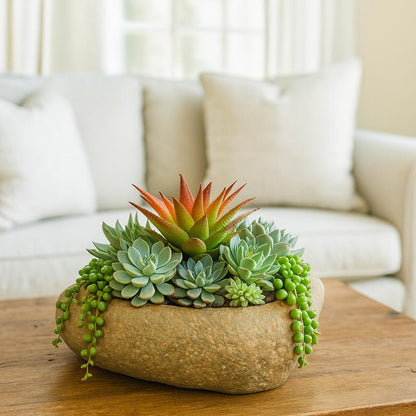 Natural Stone Planter Set – natural stone planter or floral display – alternate view
