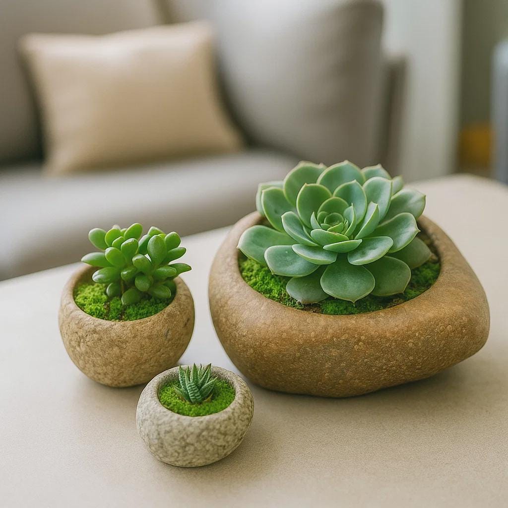 Natural Stone Planter Set – natural stone planter or floral display – primary product view