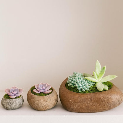 Natural Stone Planter Set – natural stone planter or floral display – product detail