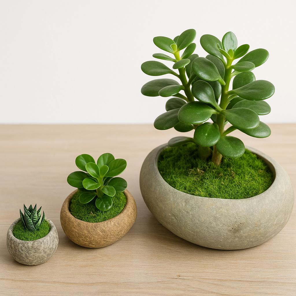 Natural Stone Planter Set – natural stone planter or floral display – detail view