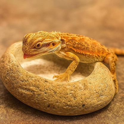Natural Stone Bearded Dragon Bowl – natural stone terrarium accessory – product detail