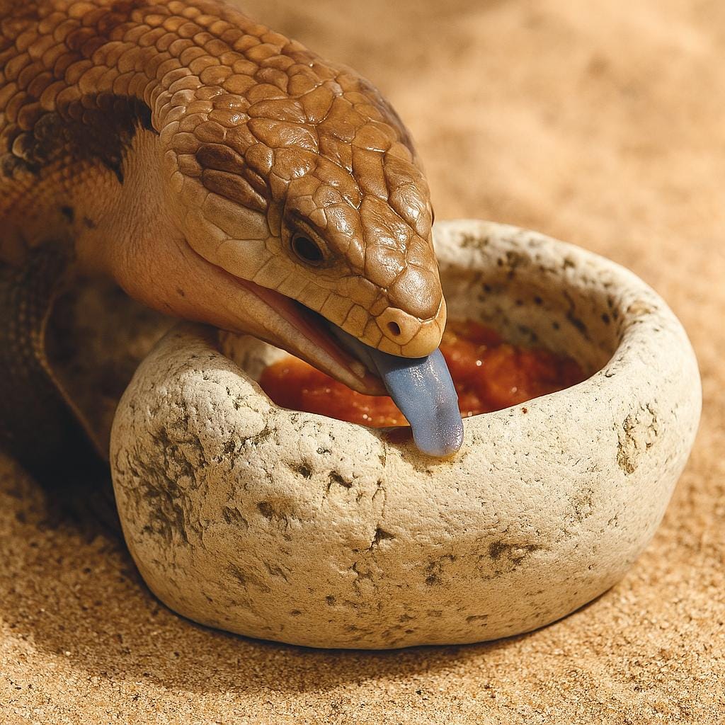 Natural Stone Blue Tongue Skink Bowl – natural stone terrarium accessory – alternate product view