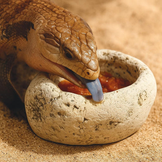 Natural Stone Blue Tongue Skink Bowl – natural stone terrarium accessory – alternate product view
