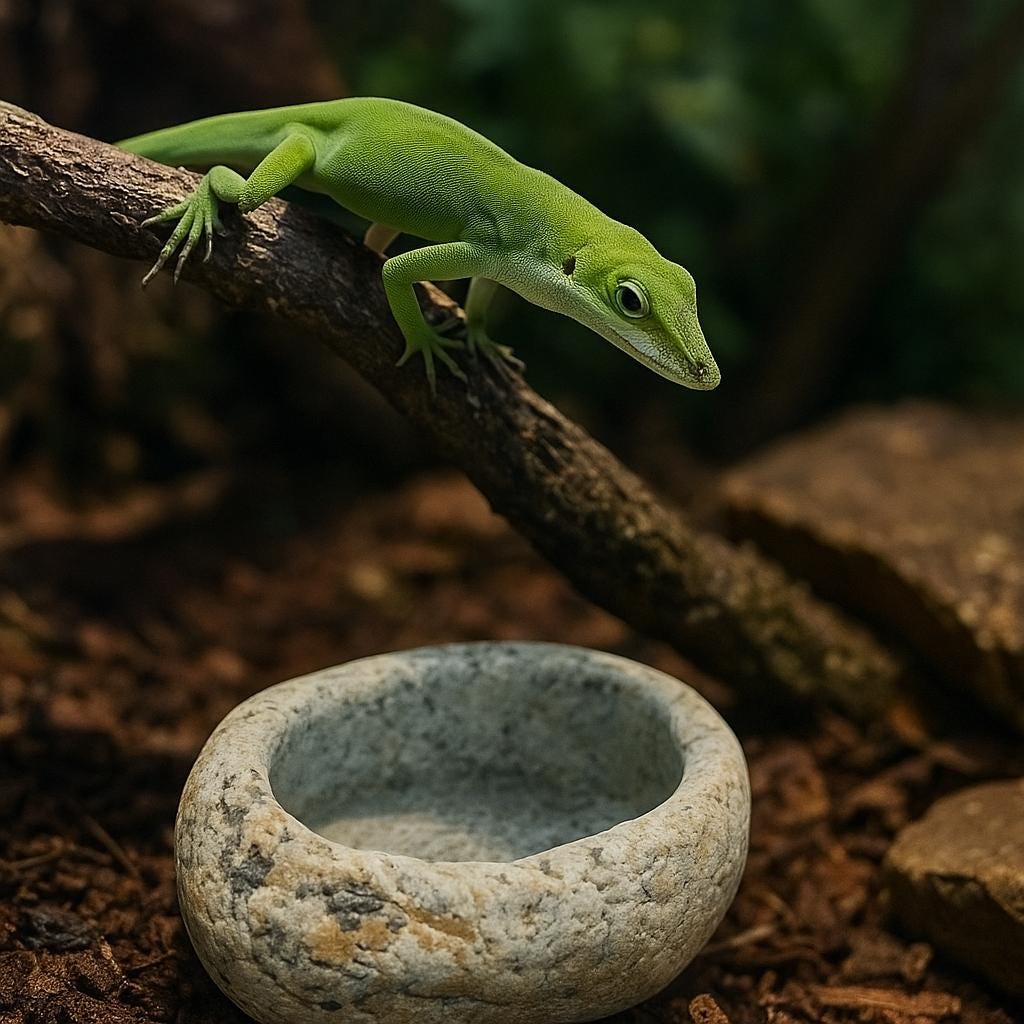 Natural Stone Reptile Bowl For Anoles – natural stone terrarium accessory – product detail