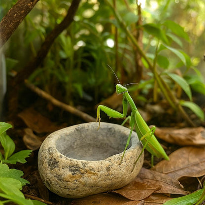 Natural Stone Invertebrate Water Dish For Terrarium — Tarantula – natural stone terrarium accessory – product detail