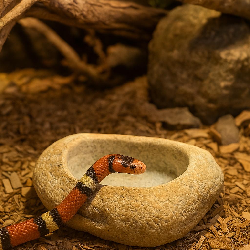 Natural Stone Water Bowl For King Snake / Milk Snake — Terrarium – natural stone terrarium accessory – product detail