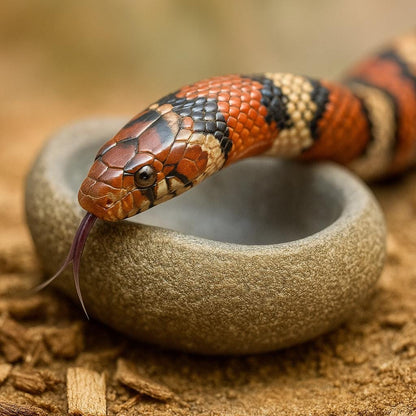 Natural Stone Water Bowl For King Snake / Milk Snake — Terrarium – natural stone terrarium accessory – alternate view