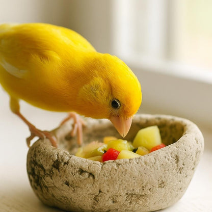 Natural Stone Bird Bath & Fruit Dish For Small Birds – natural stone bird and wildlife accessory – detail view