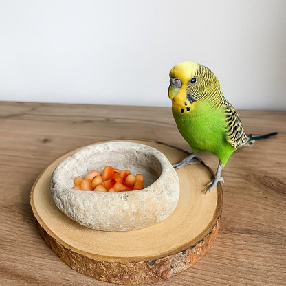 Natural Stone Bird Bath & Fruit Dish For Small Birds – natural stone bird and wildlife accessory – product detail