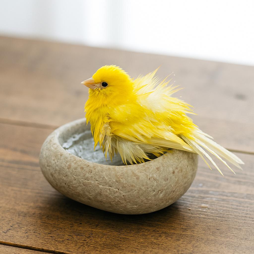 Natural Stone Bird Bath & Fruit Dish For Small Birds – natural stone bird and wildlife accessory – alternate view