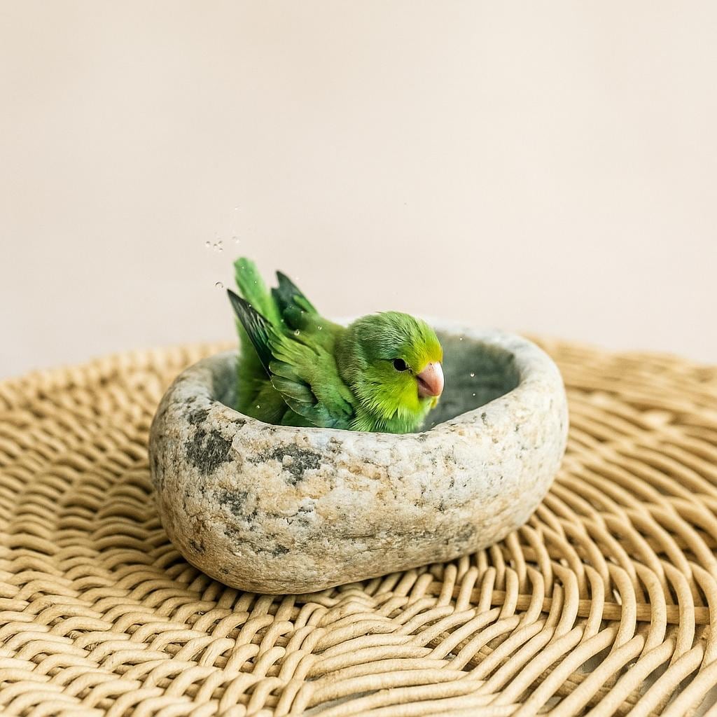 Natural Stone Bird Bath & Fruit Dish For Small Birds – natural stone bird and wildlife accessory – product detail
