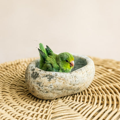 Natural Stone Bird Bath & Fruit Dish For Small Birds – natural stone bird and wildlife accessory – product detail