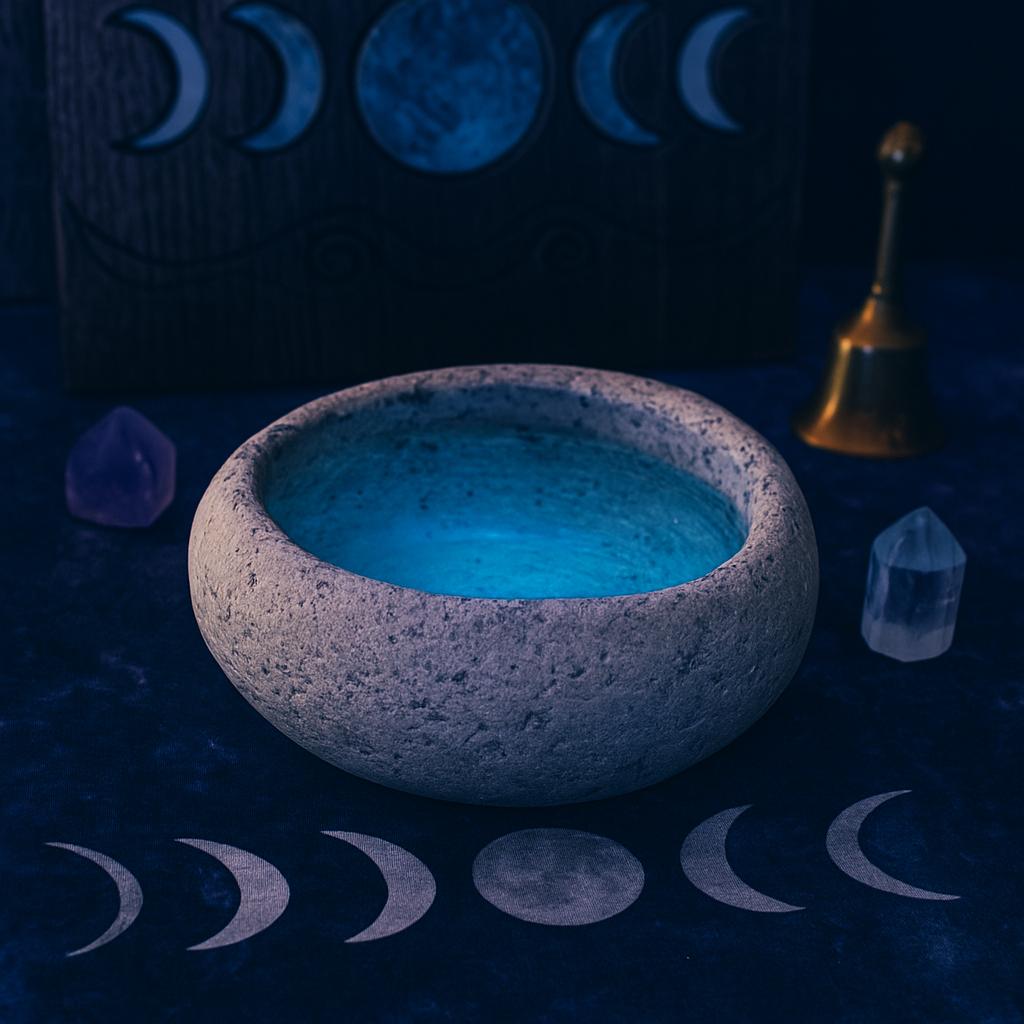 Handcrafted River Stone Ritual Bowl – natural stone mindful home accent – alternate view