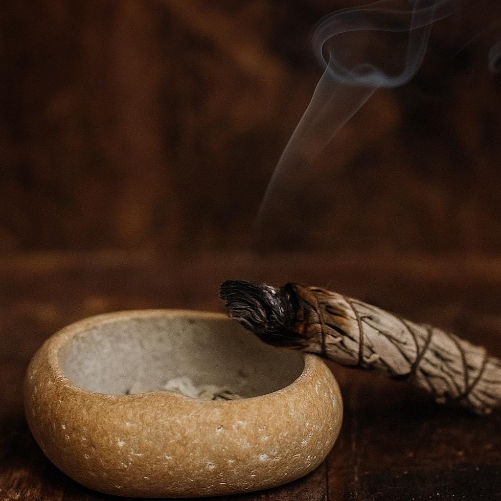 Handcrafted River Stone Ritual Bowl – natural stone mindful home accent – product detail