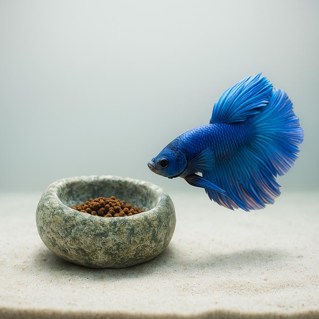 Aquarium Betta Feeding Bowl – natural stone aquarium accessory – alternate angle