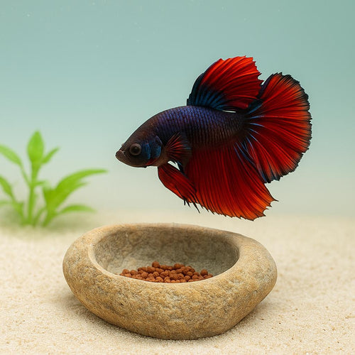 Aquarium Betta Feeding Bowl – natural stone aquarium accessory – primary product view