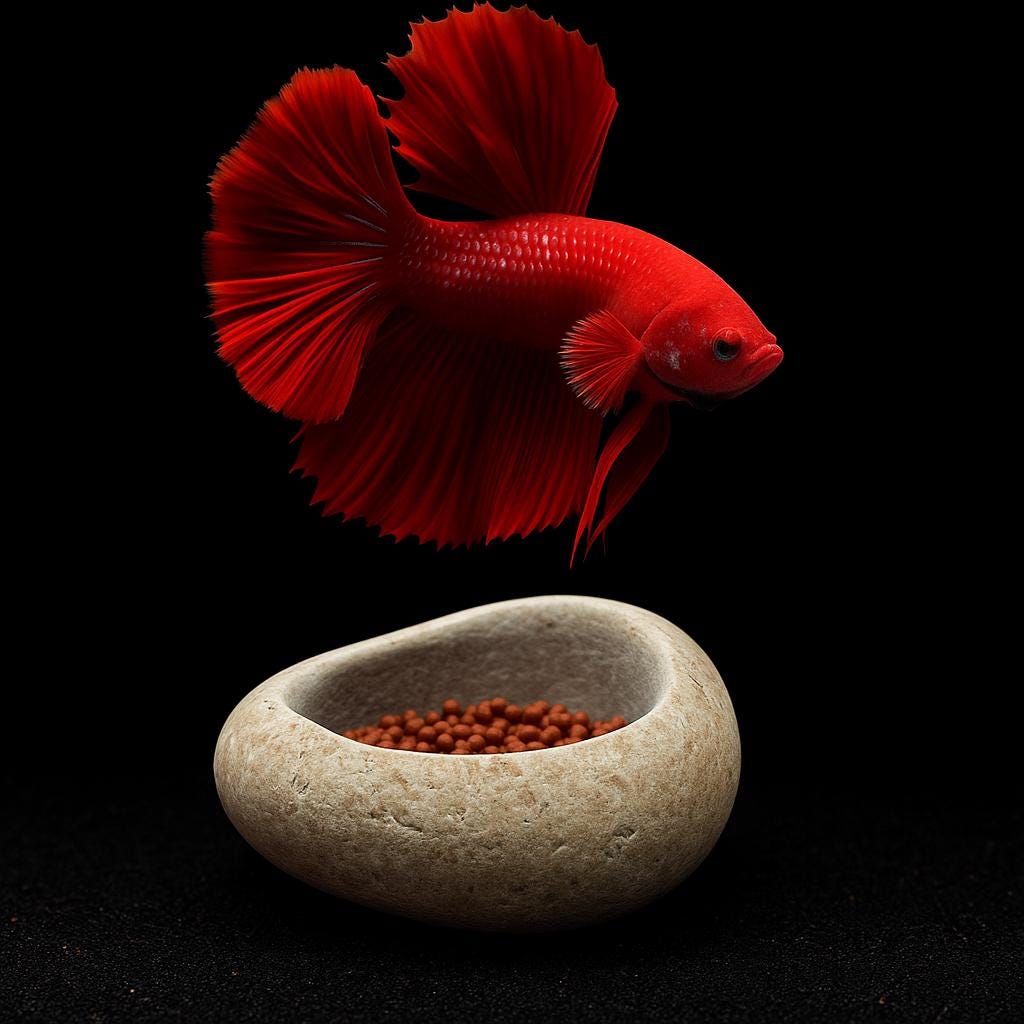 Aquarium Betta Feeding Bowl – natural stone aquarium accessory – product detail