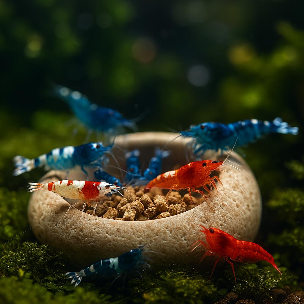 Aquarium Shrimp Feeding Bowl – natural stone aquarium accessory – alternate angle