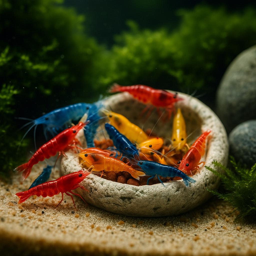 Aquarium Shrimp Feeding Bowl – natural stone aquarium accessory – alternate view