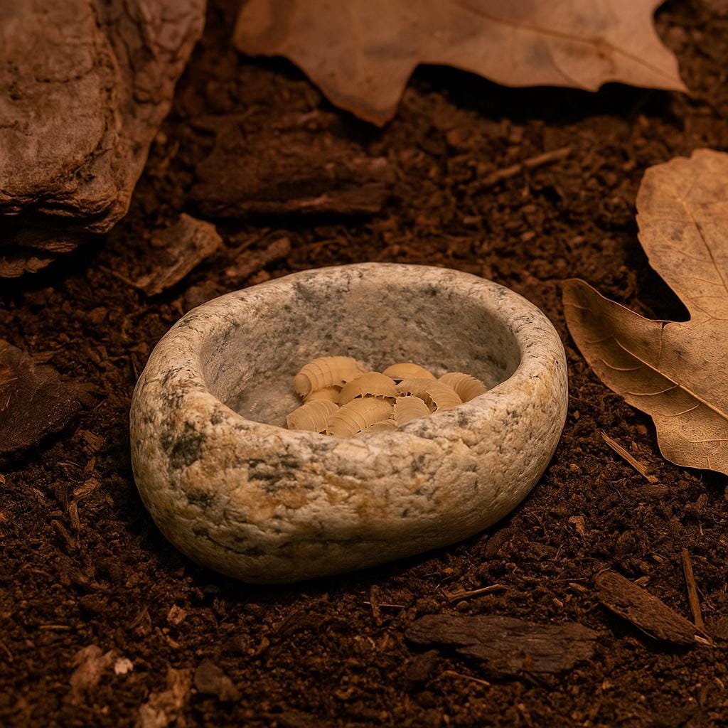Isopod Calcium Dish – natural stone terrarium accessory – alternate view