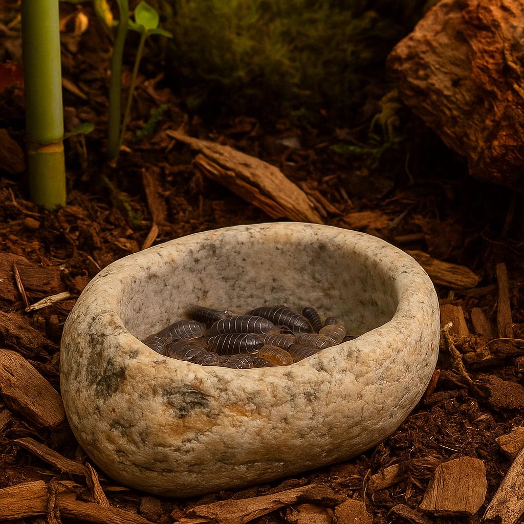 Isopod Calcium Dish – natural stone terrarium accessory – product detail