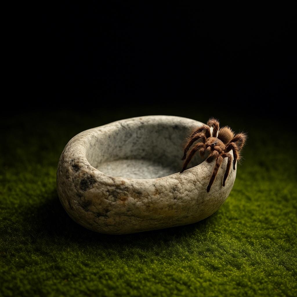 Natural Stone Baby Tarantula Water Dish – natural stone terrarium accessory – product detail