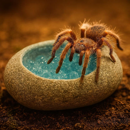 Natural Stone Baby Tarantula Water Dish – natural stone terrarium accessory – alternate angle