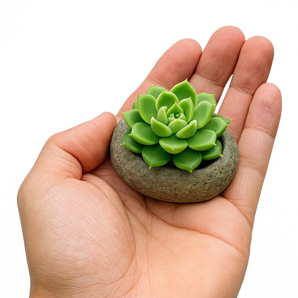 Succulent Planter – natural stone planter or floral display – alternate view