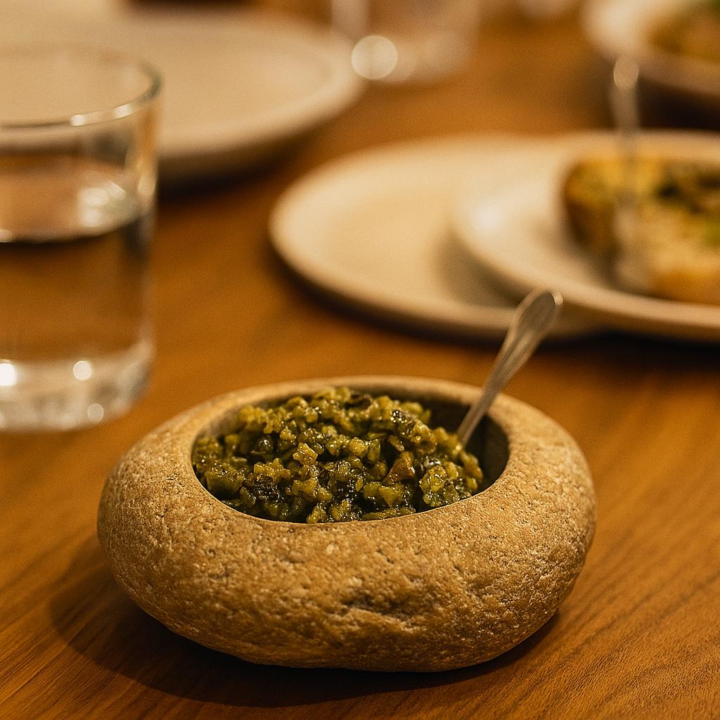 Natural Stone Dip Bowl – natural stone kitchen and dining accessory – alternate view