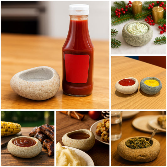 Natural Stone Dip Bowl – natural stone kitchen and dining accessory – primary product view