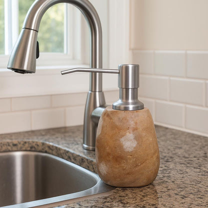 Natural River Stone Kitchen Soap Dispenser – natural stone kitchen and dining accessory – product detail