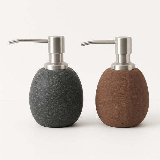 Natural River Stone Kitchen Soap Dispenser – natural stone kitchen and dining accessory – primary product view