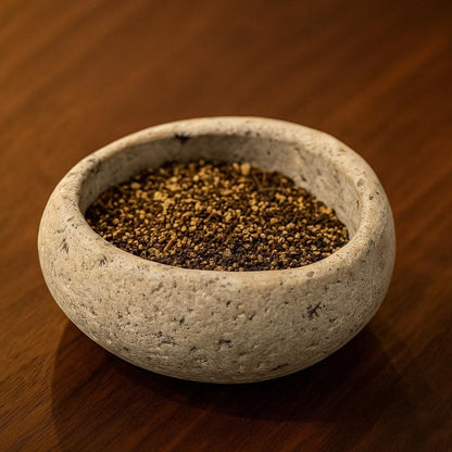 Handmade Natural Stone Spice Bowl – natural stone kitchen and dining accessory – detail view